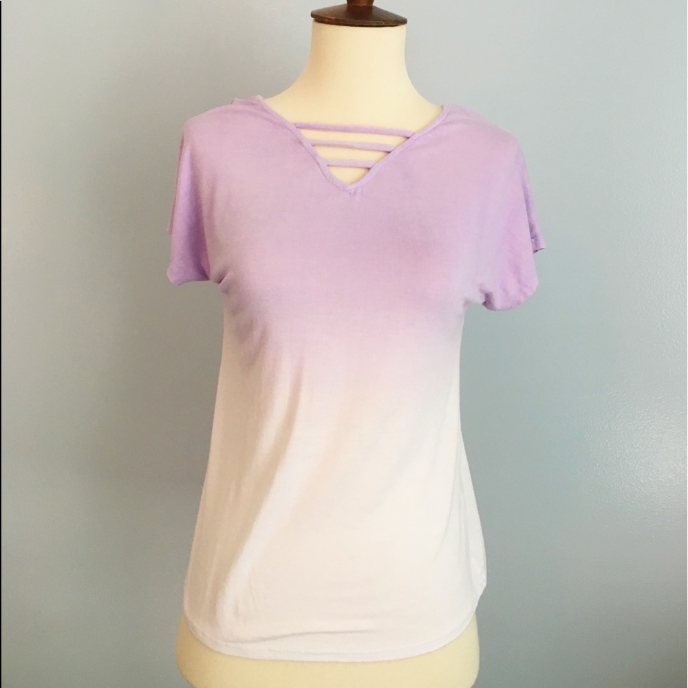 Purple to white gradient T shirt